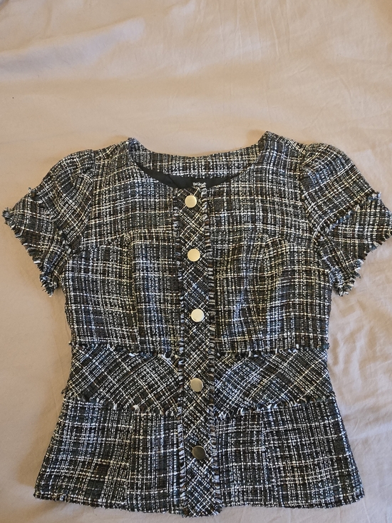 Mossimo Supply Co. Tops - Mossimo Brown and White Tweed Button Down